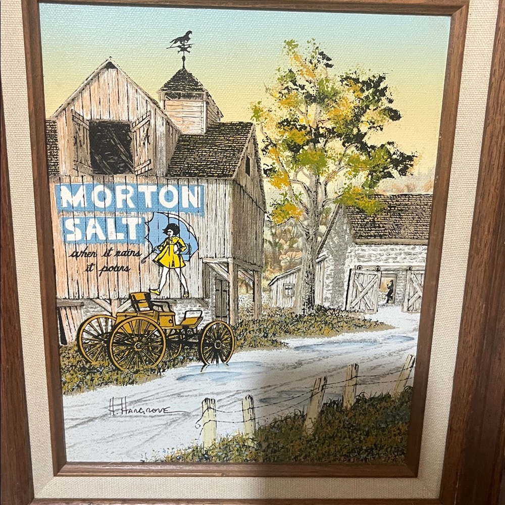 Vintage H. Hargrove Morton Salt Barn OilPainting
Home wall decor Morton Salt - Picture 2 of 6